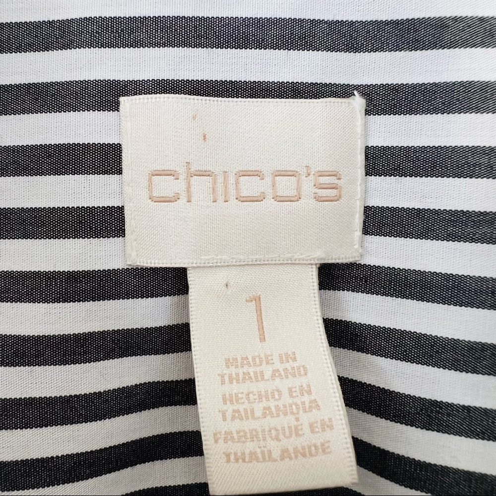 Chico’s no iron striped long sleeve button down shirt - Picture 6 of 7